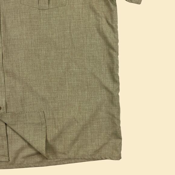 1990s light green mens shirt by Haband, vintage 90s casual short sleeve - Picture 8 of 9